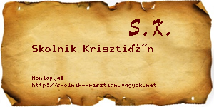 Skolnik Krisztián névjegykártya